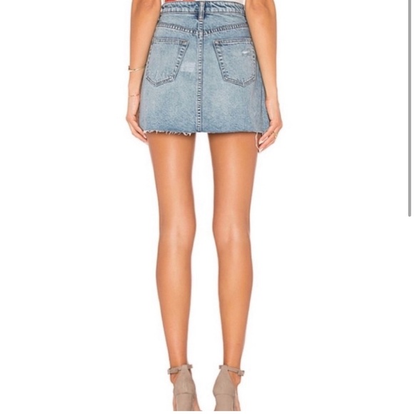 Free People A Line Denim Mini Skirt. - Picture 2 of 6